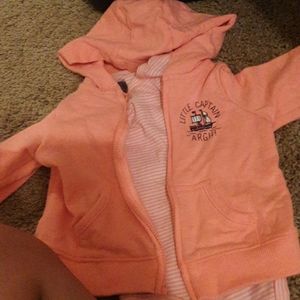 Striped onsie with matching jacket